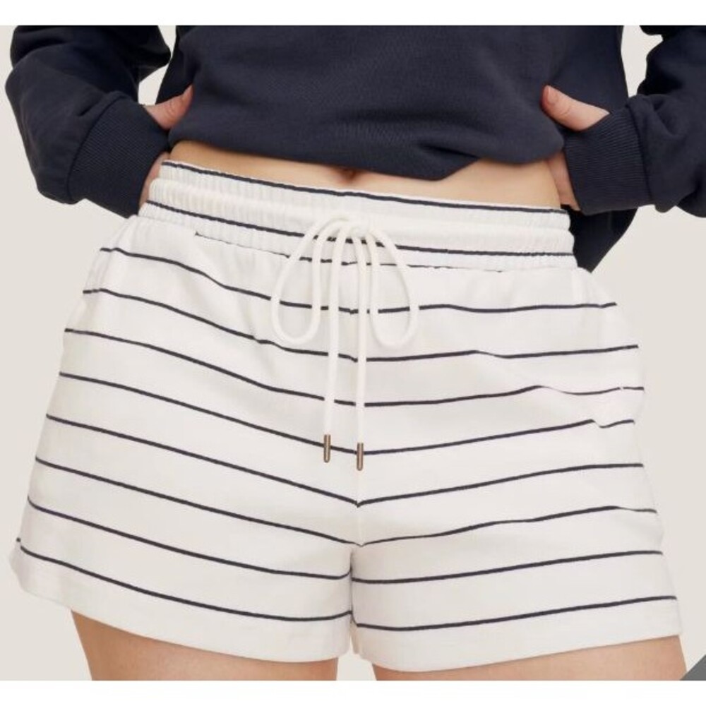 Parke x Target Women's High-Rise Drawstring Knit Pull-On Shorts Navy Blue S NWT